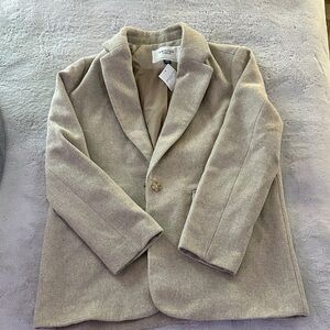 American Eagle Single-Button Blazer in Light Taupe